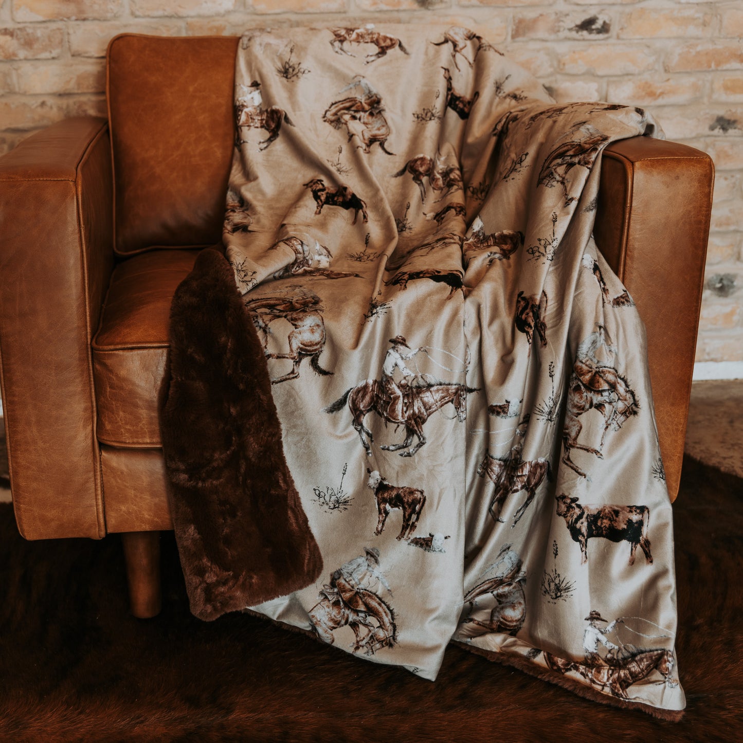 Cowboy Plush Throw Blanket