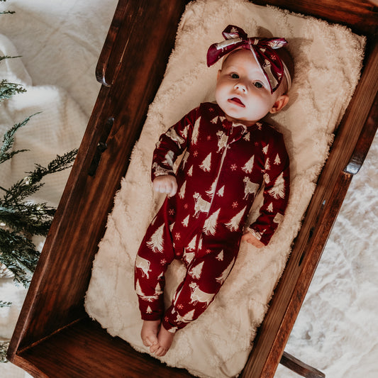 Winter Wonderland Christmas Folding Feet Jammies