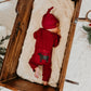 Red Waffle Long John Set with Butt Flap / Rump Roast (Infant-Adult)