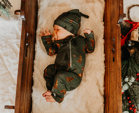 Santa Claus is Coming to the Ranch Christmas Folding Feet Jammies