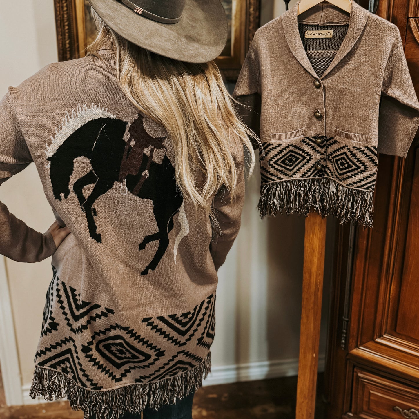 Bronc Cardigan with Fringe (infant-adult)