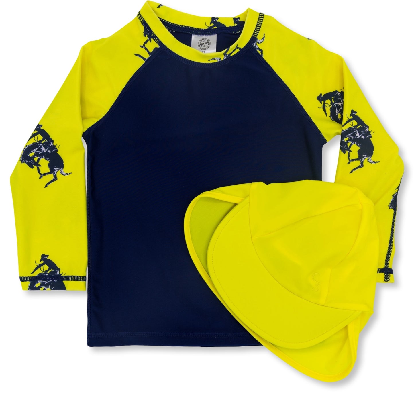 NEON Yellow Bronc Rash Guard Shirt (infant-youth)
