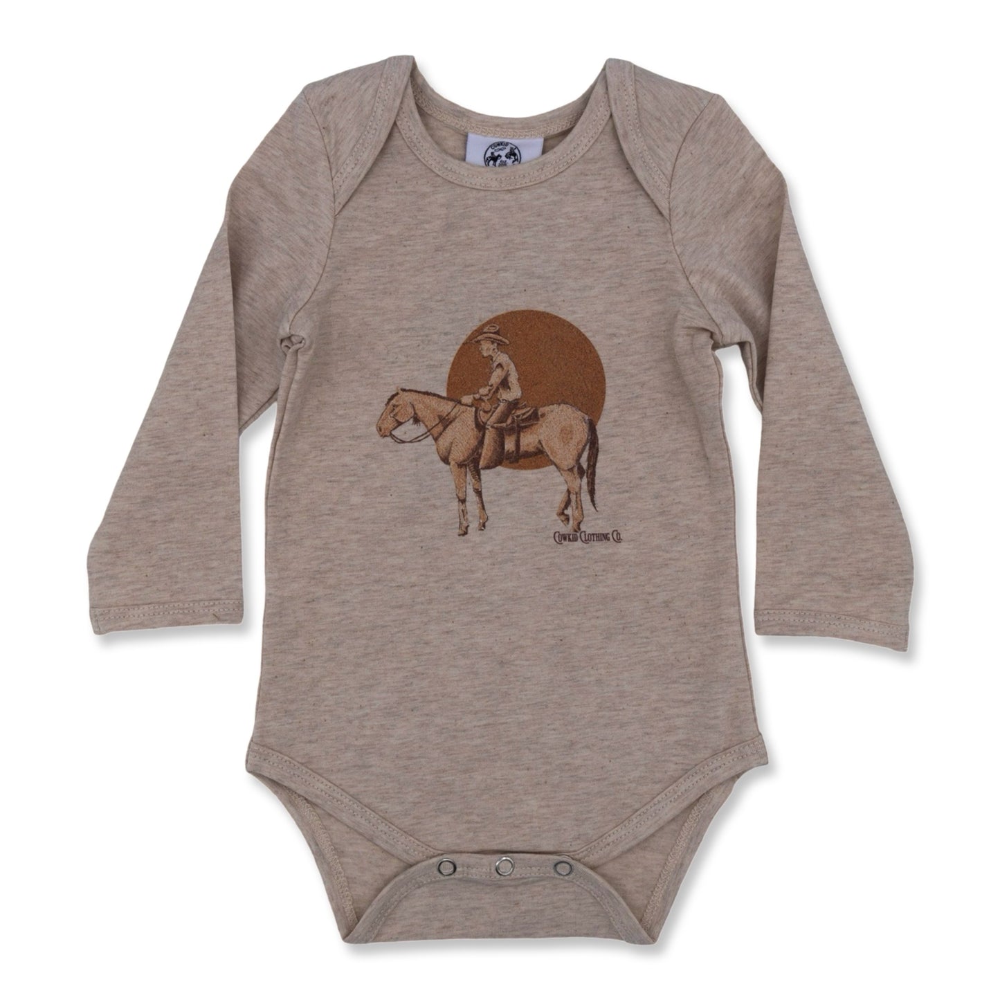 Cowboy Rides Away Long Sleeve Onesie