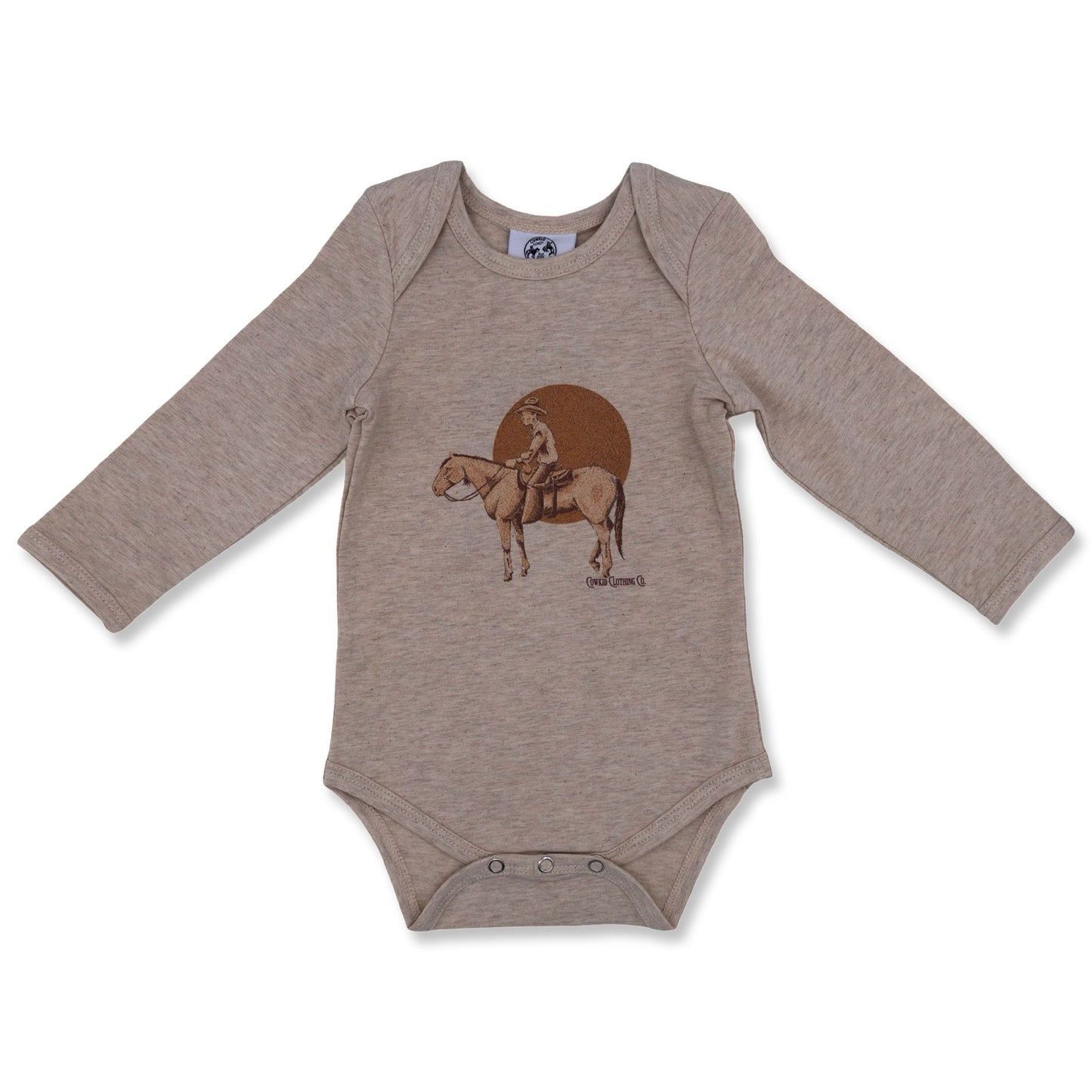 Cowboy Rides Away Long Sleeve Onesie