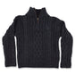 Charcoal Quarter Zip Cable Knit Sweater (infant-adult)