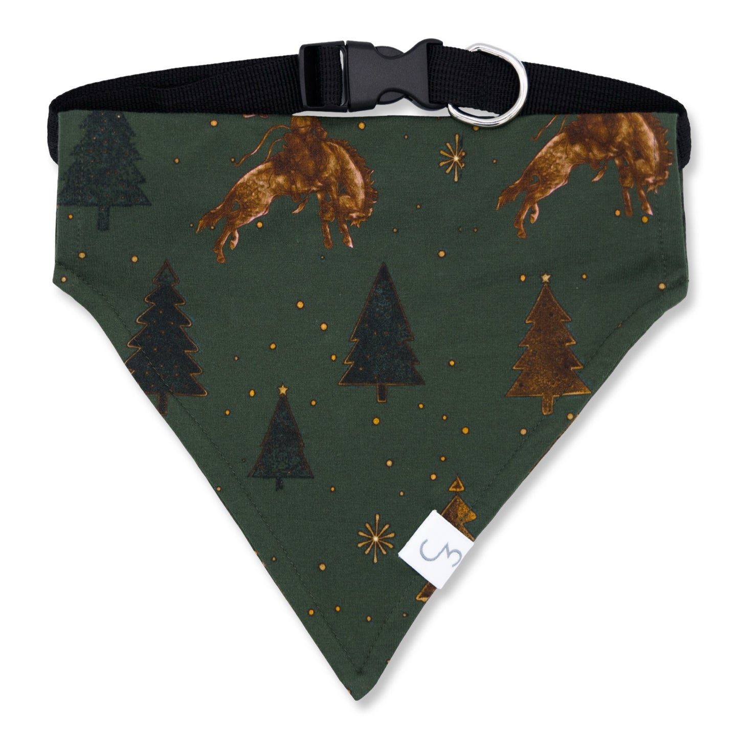 Santa Claus is Coming to the Ranch Christmas Adjustable Dog Collar with Bandana