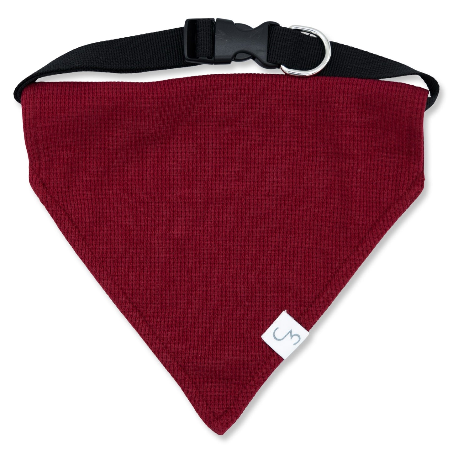 Red Waffle Long John Adjustable Dog Collar with Bandana