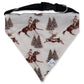Vintage Beige Cowboy Christmas Adjustable Dog Collar with Bandana