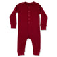 Red Waffle Long John Set with Butt Flap / Rump Roast (Infant-Adult)
