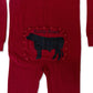 Red Waffle Long John Set with Butt Flap / Rump Roast (Infant-Adult)