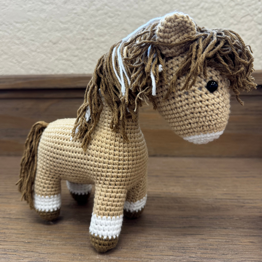 Handmade Crochet Palomino Horse Plush