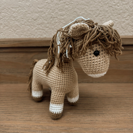 Handmade Crochet Palomino Horse Plush