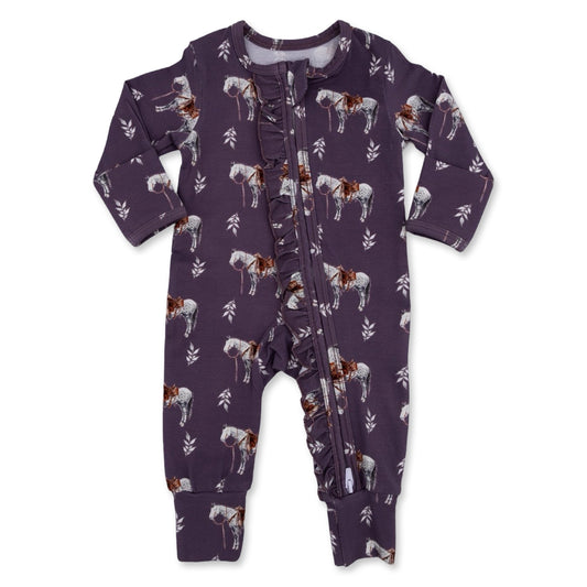 Mauve Ranch Horse -Ruffled- Jammies