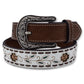 Ariat Girls Belt 1 1/4" with Filigree Flowers (White)