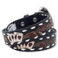 Nocona Belt 1 1/4" Aces White Buck Lace Black