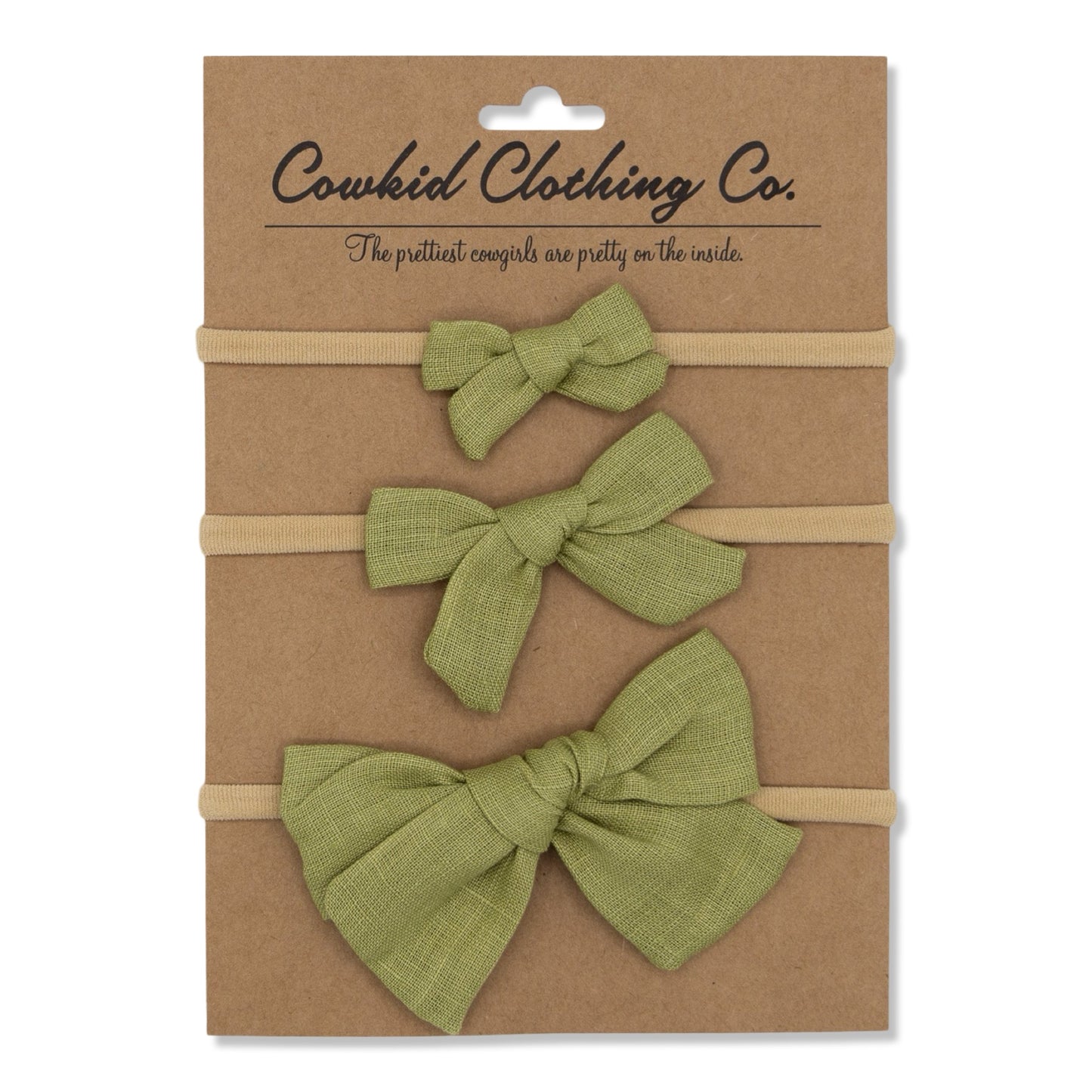 Pear Linen 3-Piece Headband Set