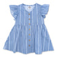 Vintage Blue Stripe Flutter Dress (Infant-Adult)