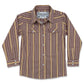 Maroon/Mustard Stripe Long Sleeve Pearl Snap (Toddler-Adult)