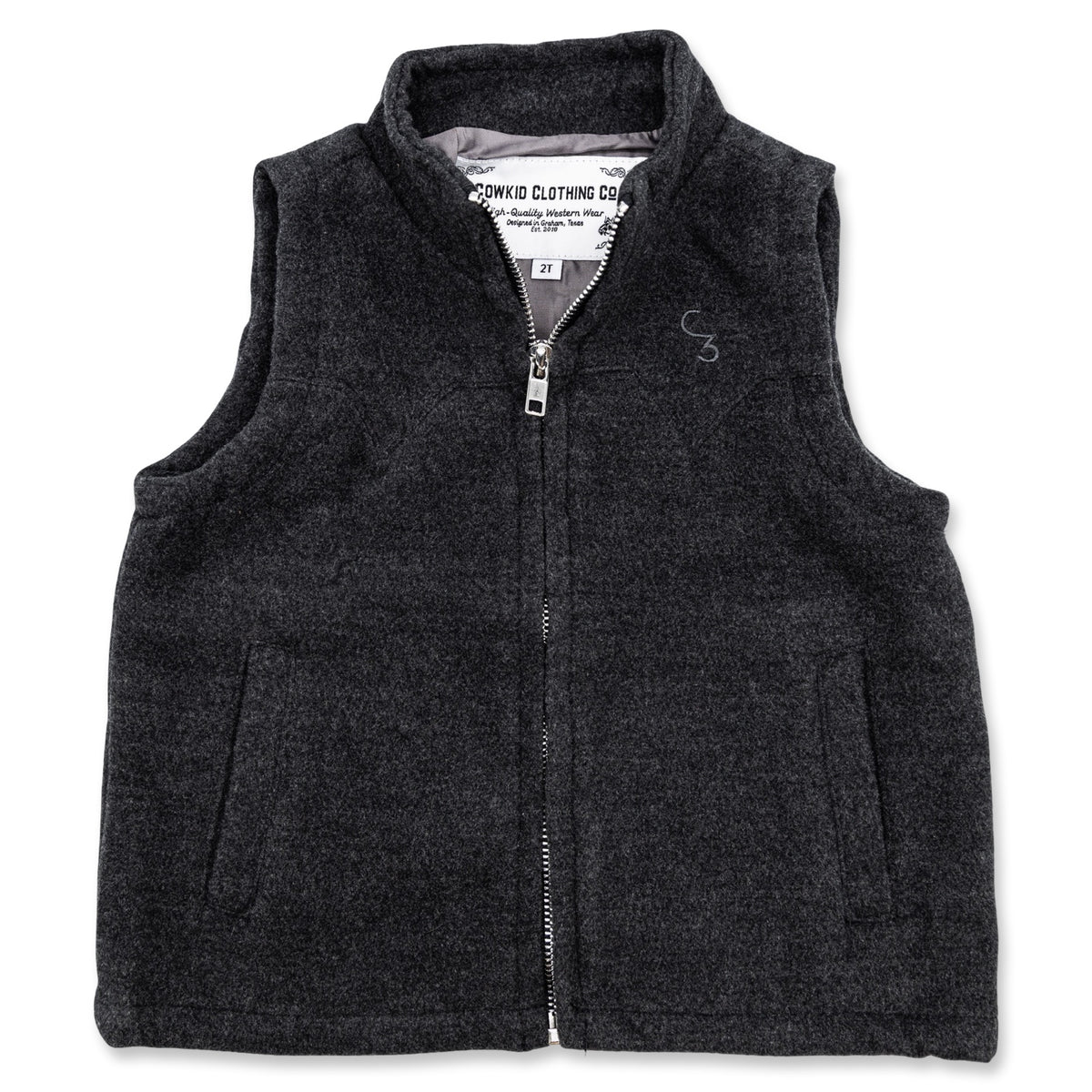 Charcoal Vest with Satin Lining (Infant-Adult)