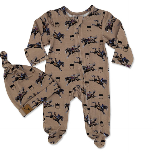 Rodeo Broncs Footed Jammies