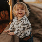 Cowboy Dino Long Sleeve Pearl Snap Onesie