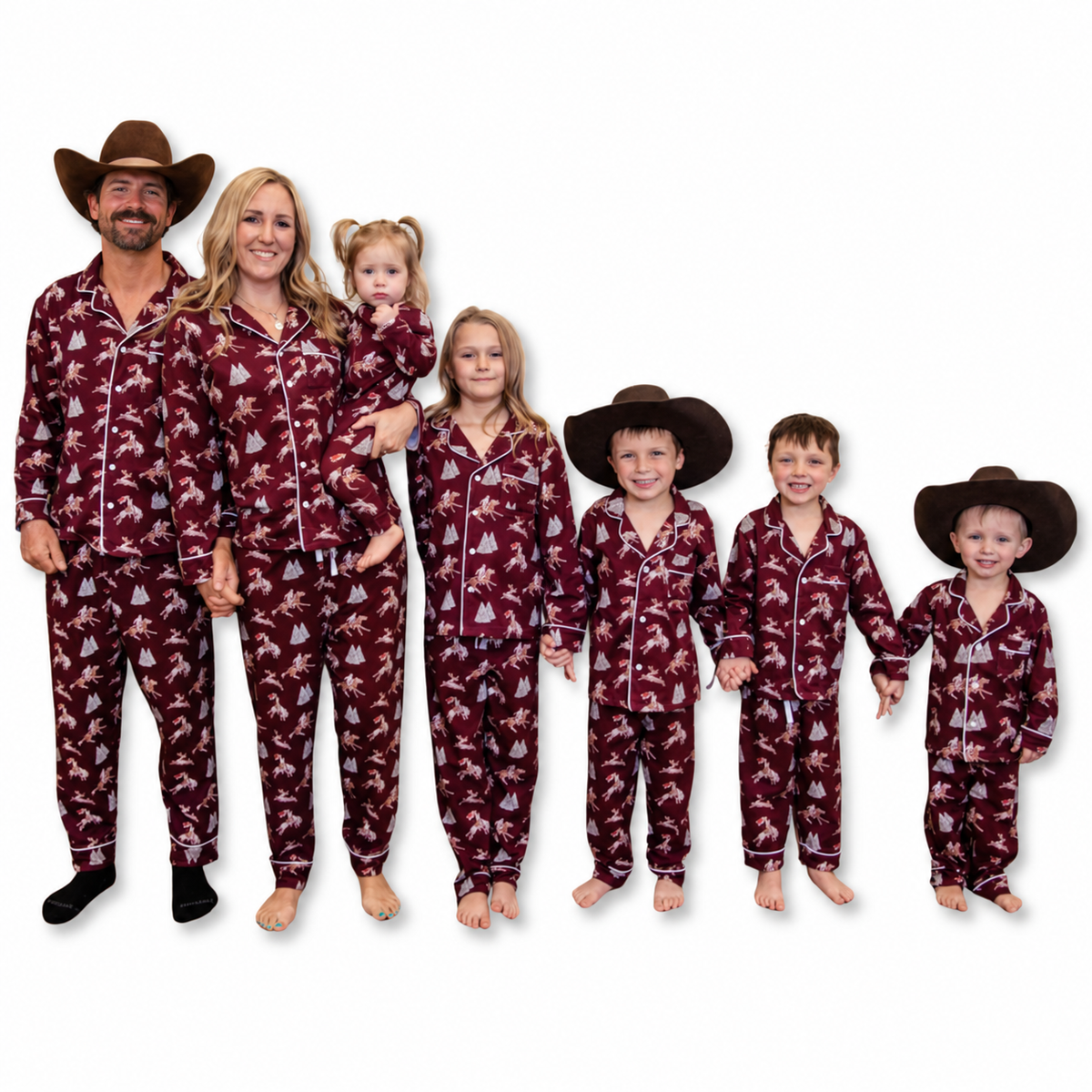 Traditional Red Cowboy Christmas Set (Toddler-Adult)