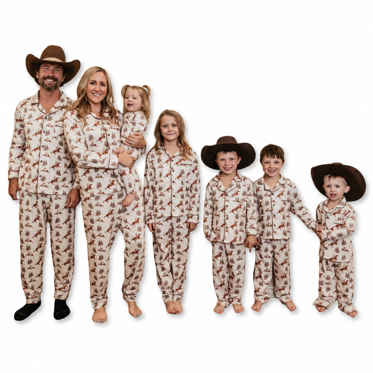 Vintage Beige Cowboy Christmas Set (Toddler-Adult)