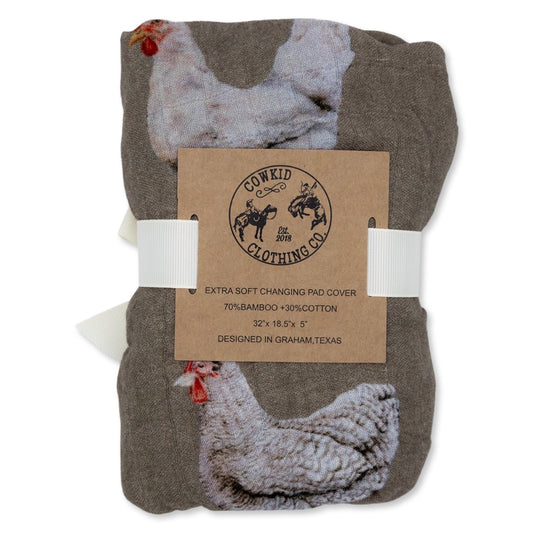 Chicken Bamboo Muslin Changing Pad Cover
