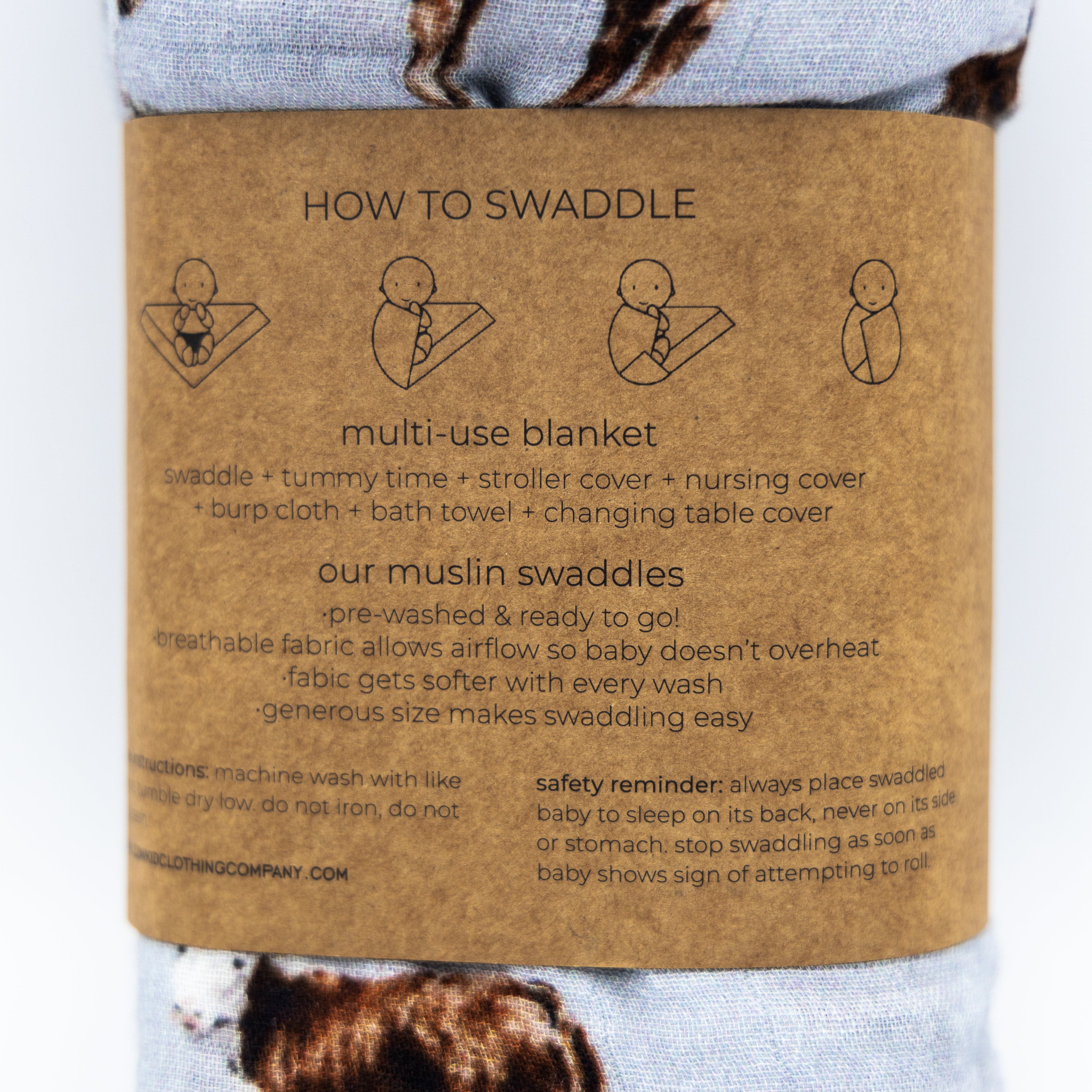 Hereford Bamboo Muslin Swaddle Cowkid Clothing Company