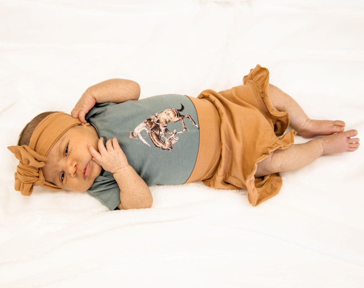 Teal Bronc Onesie