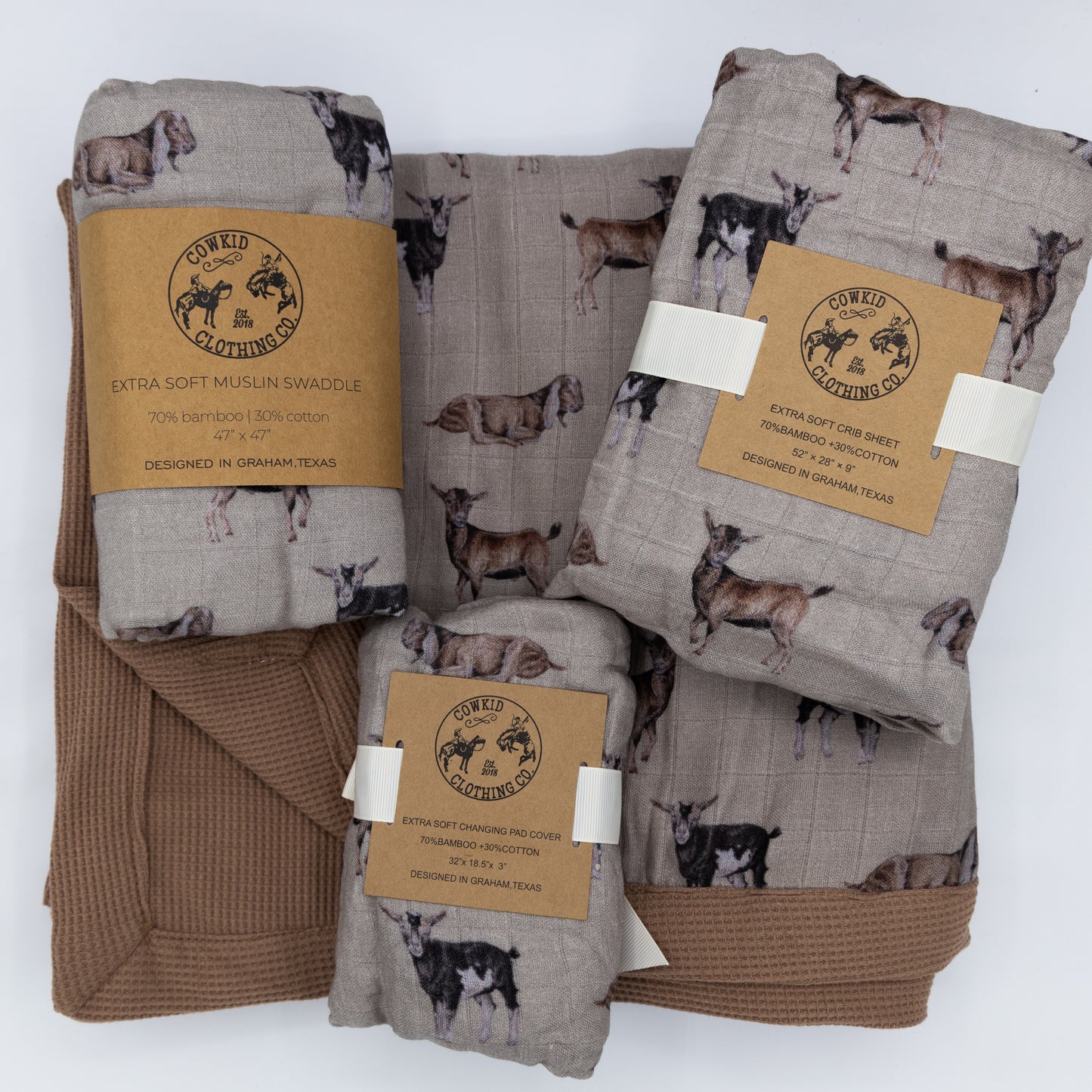 Goat Bamboo Muslin/Waffle Blanket