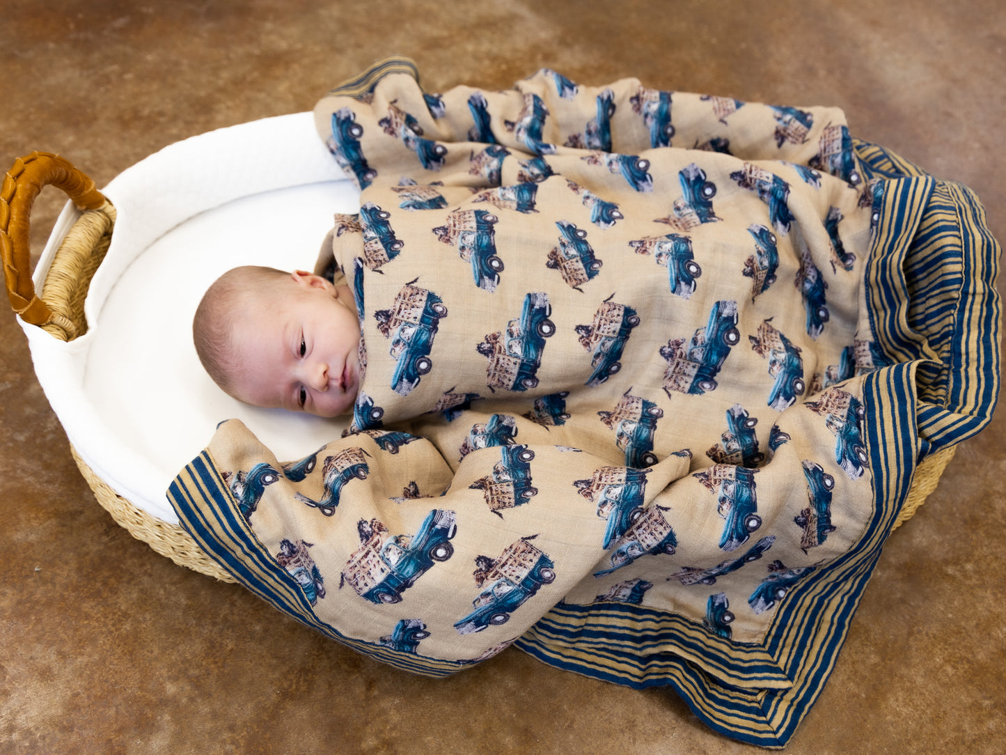 Little Blue Truck Bamboo Muslin Blanket