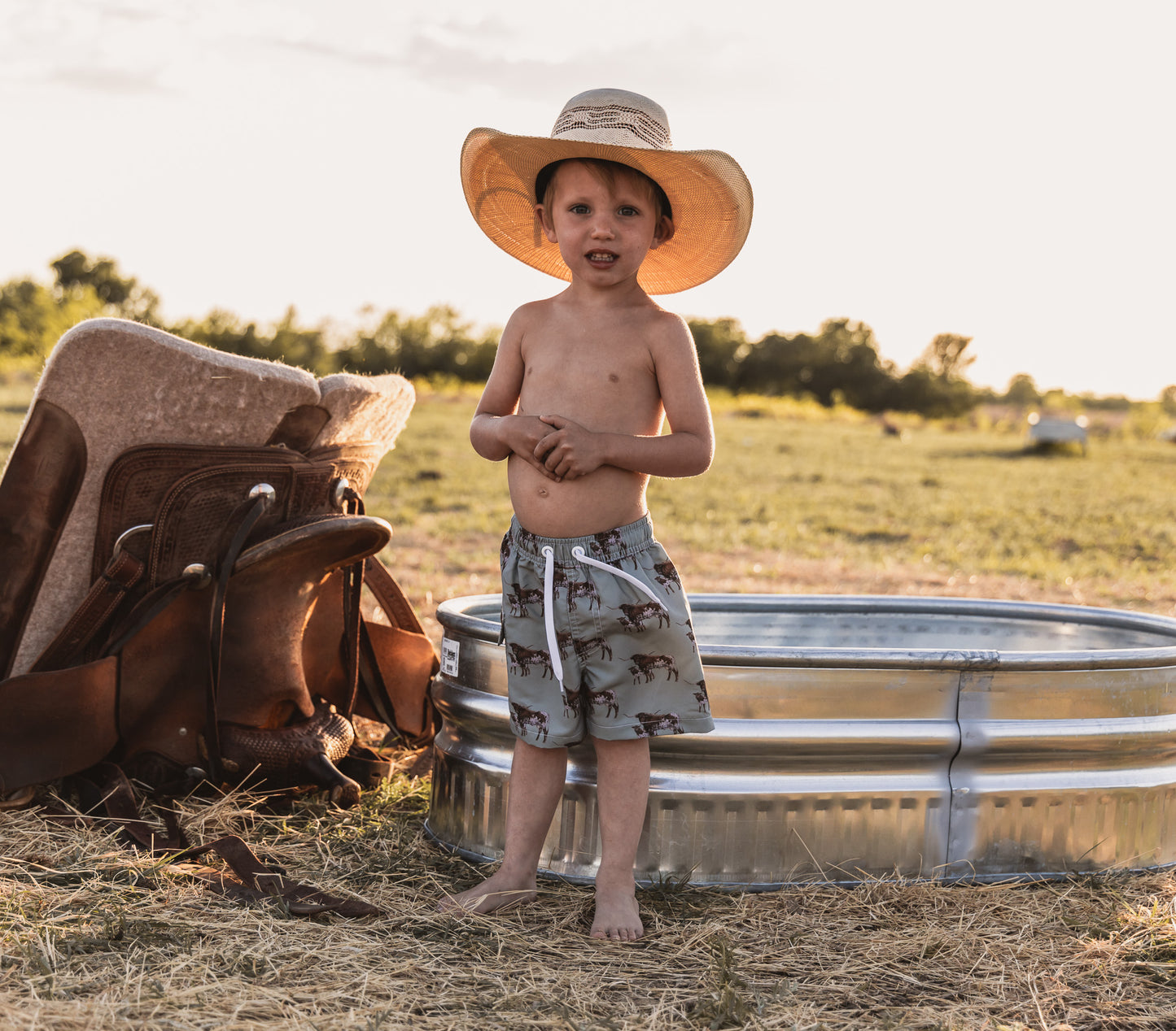 Sagebrush Longhorn Swim Trunks