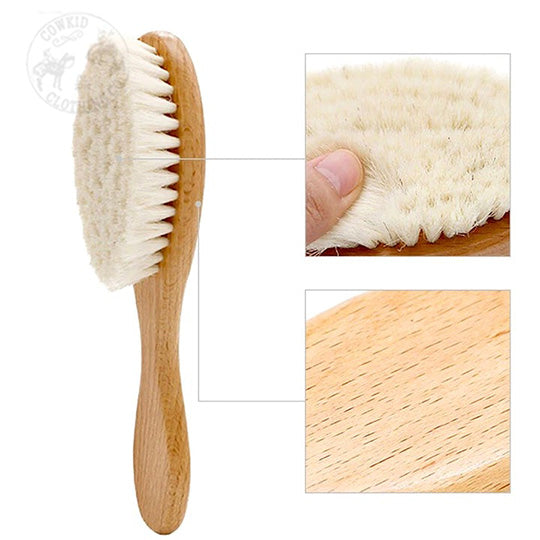 Natural Wooden Soft Wool Beard Brush