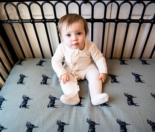 Olive Angus Bamboo Muslin Crib Sheet – Cowkid Clothing Company