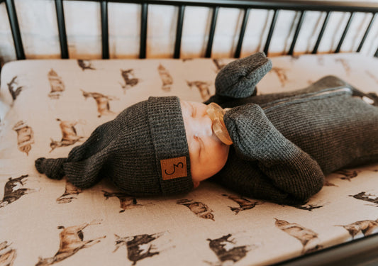 Charcoal Waffle Newborn Baby Hat