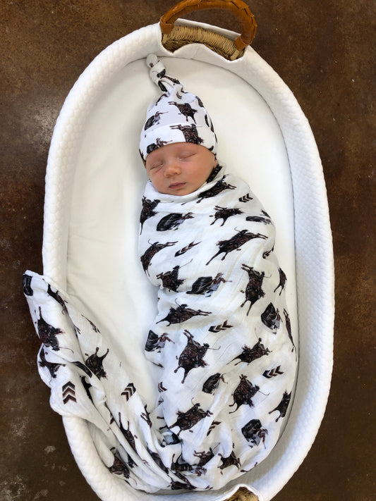 Bull Rider Newborn Baby Hat
