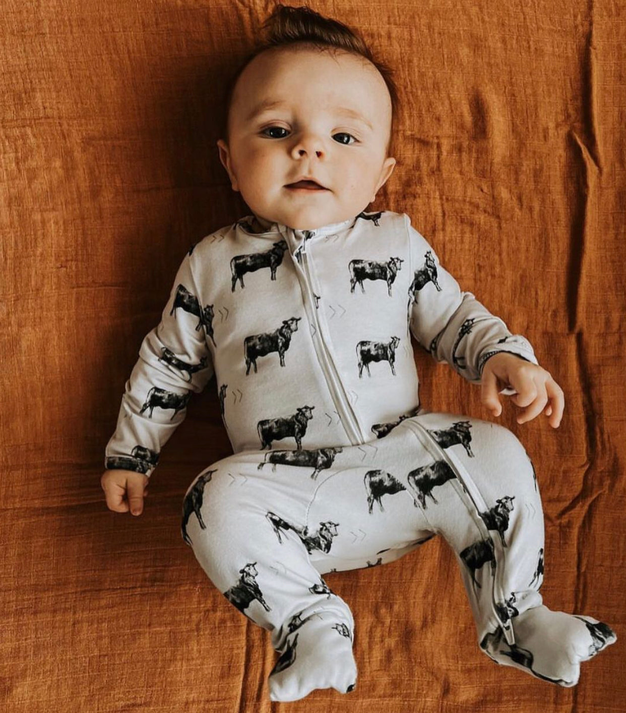 Gray Angus Folding Feet Jammies Cowkid Clothing Company