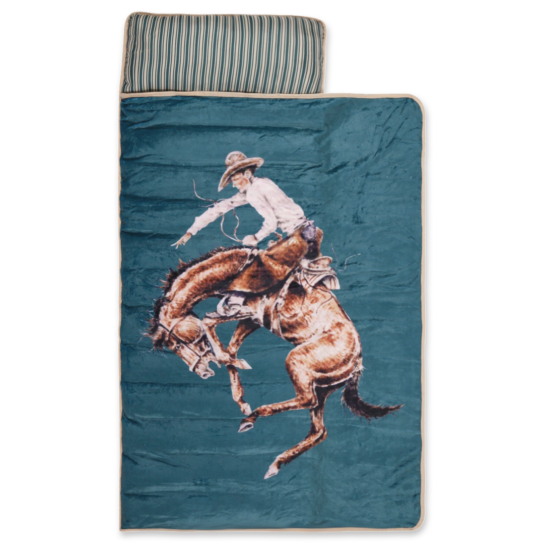 Teal Bronc Bed Roll