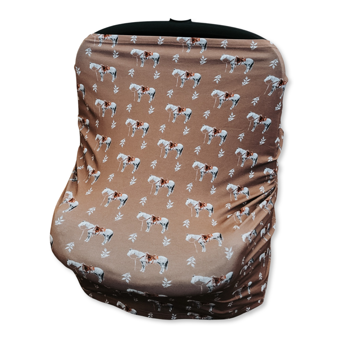 Almond Ranch Horse Car Seat Cover