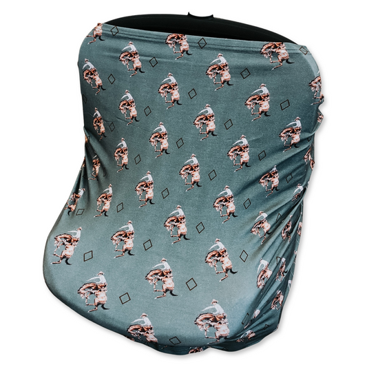 Teal Bronc Car Seat Cover