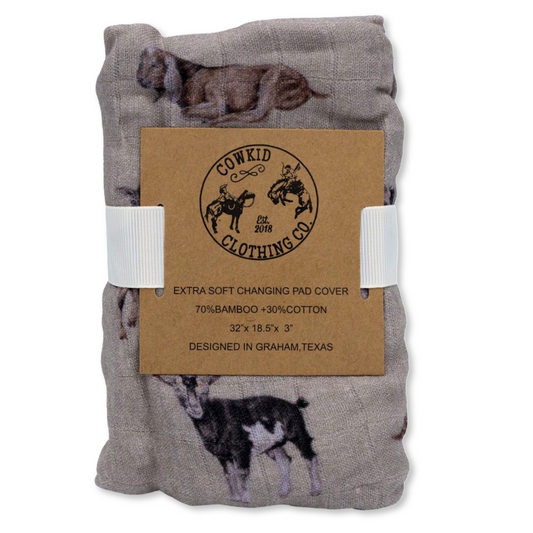 Goat Bamboo Muslin Changing Pad Cover