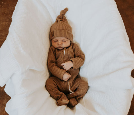 Desert Tan Waffle Newborn Baby Hat